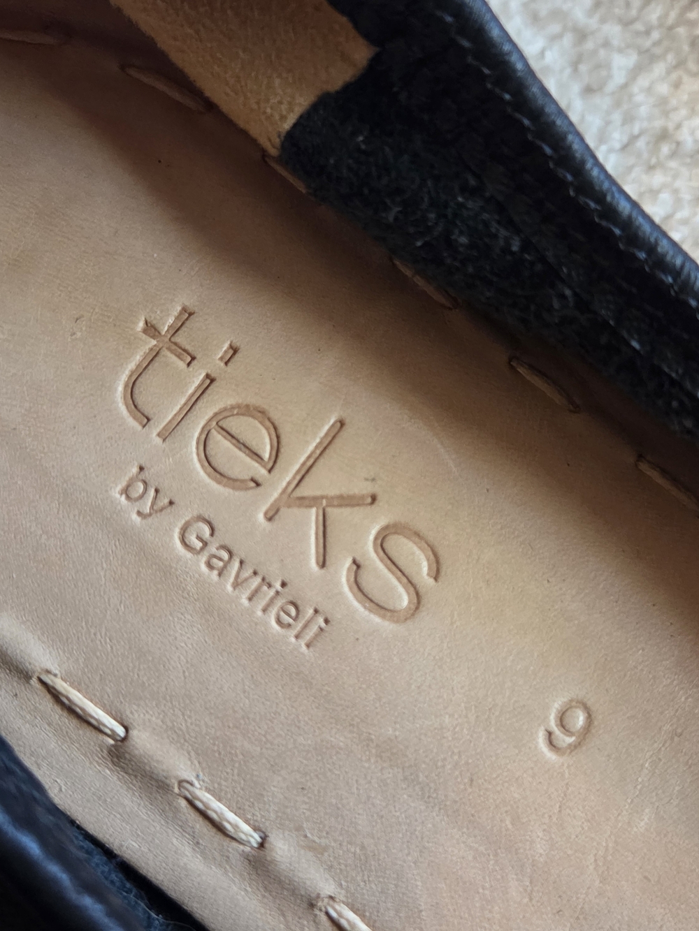 Tieks Navy Blue Leather Ballet Flats with Teal Accent - Picture 7 of 7